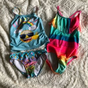Bundle of 3 girl’s swimsuits, size 7/8.